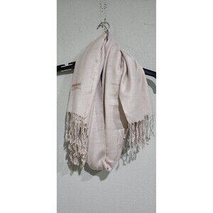 Authentic Gray Beige Pashmina Scarf Wrap  100% Pashmina 70x26
